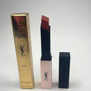 YSL The Slim Glow Matte Lipstick 213 No Taboo Chili BRAND NEW